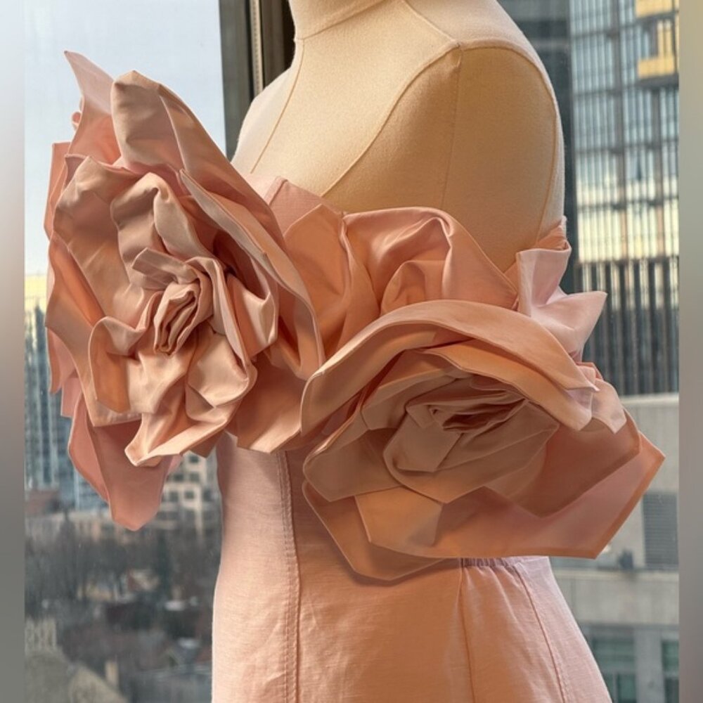 🆕 AJE 🧿 NWOT Etta Off Shoulder Linen Midi Dress, Pastel Pink - Sz AU 8 / Small - Picture 12 of 16